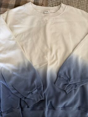 GAP White to Blue Ombre Crewneck Sweater